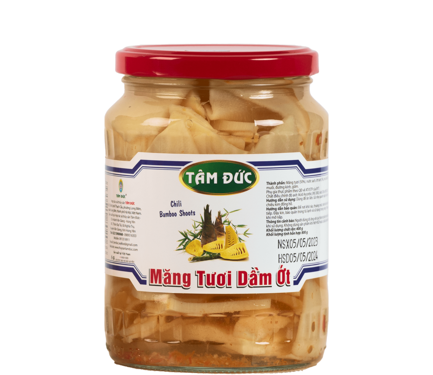 Fresh bamboo shoots pickled with chili